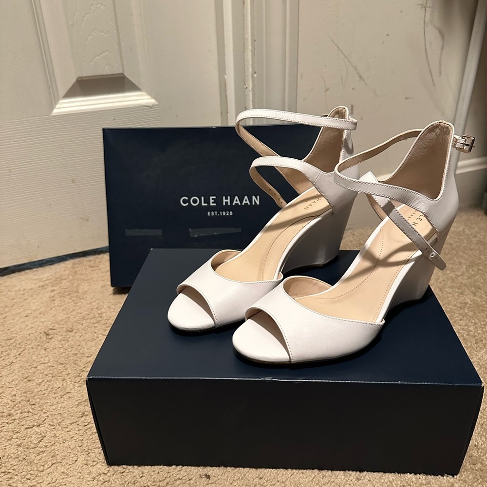 Cole Haan white wedge sandal